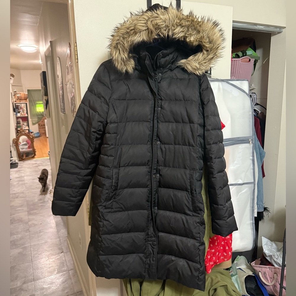 Lands' End Women's Black Winter Coat - Medium